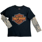 Harley-Davidson Kids Bar & Shield Mesh Tattoo Long Sleeve Tee