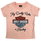 Harley-Davidson Little Girls' Glitter "My Daddy Rides a Harley" Short Sleeve Tee