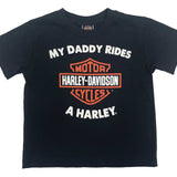 Harley-Davidson Little Boys' "My Daddy Rides a Harley" Short Sleeve Tee, Black