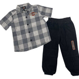 Harley-Davidson Kids 2-Piece Infant Plaid Shirt & Denim Pant Set