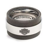 Harley-Davidson Men's Bar & Shield Logo Mesh Ring