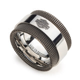 Harley-Davidson Men's Bar & Shield Logo Mesh Ring