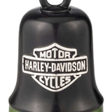 Harley-Davidson Engraved Bar & Shield Logo Ride Bell With Green Boarder