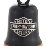 Harley-Davidson Engraved Bar & Shield Logo Ride Bell w/ Orange Stripe