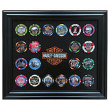 Harley-Davidson Classic Bar & Shield Magnetic Poker Chip Frame - 20 Chips