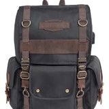 Harley-Davidson Travel Backpack, Ponderosa Ballistic & Leather USB Bag - Black