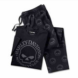 Men's Harley-Davidson Mens Willie G Skull Short Sleeve Pajamas Logo Bottoms