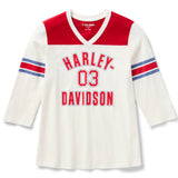 Harley-Davidson Women's H-D Essential 3/4 Sleeve V Neck