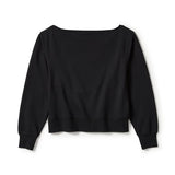 CHROME EVO OFF THE SHOULDER SWEATSHIRT-KNIT, BLACK