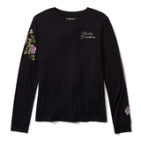 BLING LONG SLEEVE TOP-KNIT,BLACK