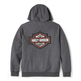HOODIE-KNIT,DARK GREY HEATHER
