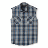 BLOWOUT-WOVEN,LIGHT GREY/BLUEPLAID