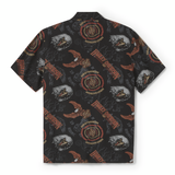SHIRT-WOVEN,BLACK ALOHA PRINT
