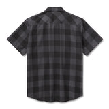 Harley-Davidson Men's H-D Standard Short Sleeve Plaid Shirt - Asphalt Harley Black