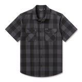 Harley-Davidson Men's H-D Standard Short Sleeve Plaid Shirt - Asphalt Harley Black