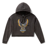 NEON EAGLE CROPPED HOODIE-KNIT,CROPPED,BLACK
