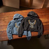 HOODIE-KNIT,CROPPED,BLUE