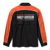 Harley-Davidson Men's Essential Long Sleeve Mechanics Shirt - Harley Black & Vintage Orange