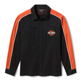 Harley-Davidson Men's Essential Long Sleeve Mechanics Shirt - Harley Black & Vintage Orange