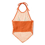 CLASSIC PAISLEY BANDANA HALTER-WOVEN, ORANGE