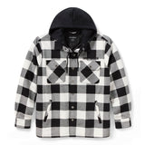 Harley-Davidson Men's Traveler Hooded Shirt Jacket - Plaid - Cloud Dancer & Harley Black