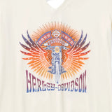 Harley-Davidson Women's Bling Sunset Ride Short Sleeve Laced Back Tee - Cloud Dancer