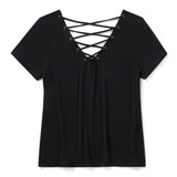 Harley-Davidson Women's Bling Sunset Ride Short Sleeve Laced Back Tee - Harley Black