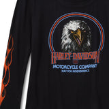 Harley-Davidson Women's Bling Flaming Iron Eagle Long Sleeve Tee