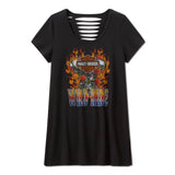 Harley-Davidson Women's Bling Wild Ride Short Sleeve Rip & Repair Tunic