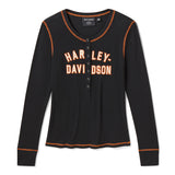 Harley-Davidson Women's Essential Snap Henley - Harley Black