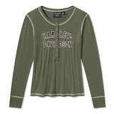 Harley-Davidson Women's  Essential Snap Henley - Thyme
