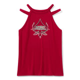 Harley-Davidson Women's Bling Spades Strappy High Neck Tank - Chili Pepper