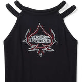 Harley-Davidson Women's Bling Spades Strappy High Neck Tank - Harley Black