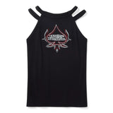 Harley-Davidson Women's Bling Spades Strappy High Neck Tank - Harley Black