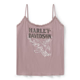 Harley-Davidson Women's Bling Lace Tank - Dusty Mauve