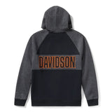 Harley-Davidson Men's Bar Font Colorblock Pullover Hoodie