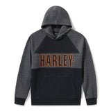Harley-Davidson Men's Bar Font Colorblock Pullover Hoodie