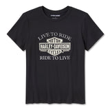 Harley-Davidson Women's Bling Bar & Shield Short Sleeve Crew Tee