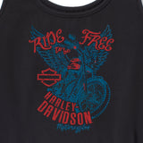Harley-Davidson Women's Bling Ride to be Free Fringe Hem Swing Tank