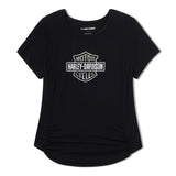 Harley-Davidson Women's Beveled Bar & Shield Bling Top - Harley Black