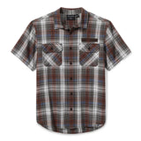 Harley-Davidson Men's Block Font Yarn Dyed Plaid Shirt - Plaid