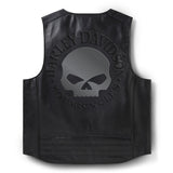 Harley-Davidson Men's Willie G Skull Reflective Leather Vest