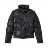 HARLEY-DAVIDSON® WOMEN'S BLACKED OUT LEATHER PUFFER // 97012-24VW