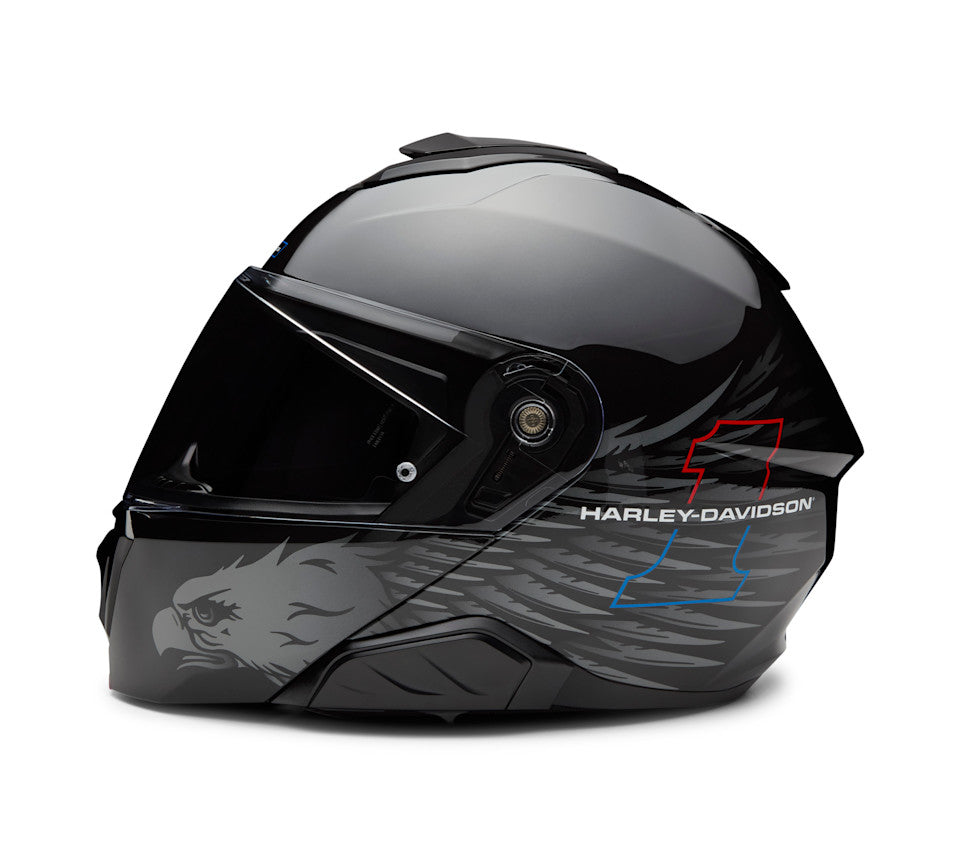 capstone motorcycle helmets Harley-Davidson H-D Liberty Eagle Capstone Sun Shield III H35 Modular – Pfaff Harley-Davidson