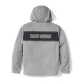 Haley-Davidson Men's H-D® Trenton Deflector 2.0 Hooded Riding Fleece - Colorblock - Billiard Grey & Harley Black