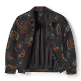 JACKET-WOVEN,BLACK PRINT