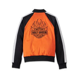 Women's Sedona Orange Satin Bomber Jacket