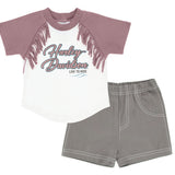Harley-Davidson Kids Fringe Tee & Canvas Short 2 Piece Set
