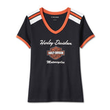 Harley-Davidson Women's Iconic V-Neck Shoulder Stripe Tee