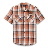 Harley-Davidson Men's Bar & Shield Plaid Shirt - Vintage Orange